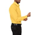 thumbnail image 5 of G-Style USA Men's Regular Fit Long Sleeve Solid Color Dress Shirts - Yellow - Large - 16-16.5 - 32-33, 5 of 6