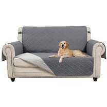 SANMADROLA Reversible Loveseat Covers for 2 Cushion Couch Sofa Cover Water Resistant Couch Cover Furniture Protector with Elastic Straps for Kids, Dogs, Pets (46" Loveseat, Gray)