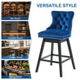 thumbnail image 4 of TEWLOSS Bar Stools Set of 3 Swivel 30" Velvet Barstools for Kitchen Island, Blue, 4 of 9