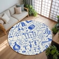 thumbnail image 2 of Abstract Physics Formula Area Rug, Equations Blue Pattern Model Washable Large Circle Carpet, Non Slip Round Rug for Living Room/Bedroom/Dining Room/Home Office/Dorm, 2 of 9