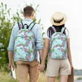 thumbnail image 5 of Naloa Dragonfly Floral Canvas Backpack for Men Women Rucksack Casual Travel Daypack College Tote Satchel Bookbag for Teens-Small, 5 of 7