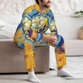 thumbnail image 6 of KLL Funny Alarm Clock Illustration Sleepwear Mens Flannel Pajamas,Long Cotton Pj Set, 6 of 7