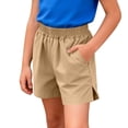 thumbnail image 5 of CYRBOKO Girls Shorts, Elastic Waist Running Casual 2026 Kids Summer SHORTS Khaki Size 8-9 T, 5 of 9