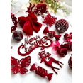 thumbnail image 2 of Nordic light luxury flocking Christmas pendants for Christmas decorations snowflake pendants Christmas dress-up supplies red flocking elk, 2 of 5