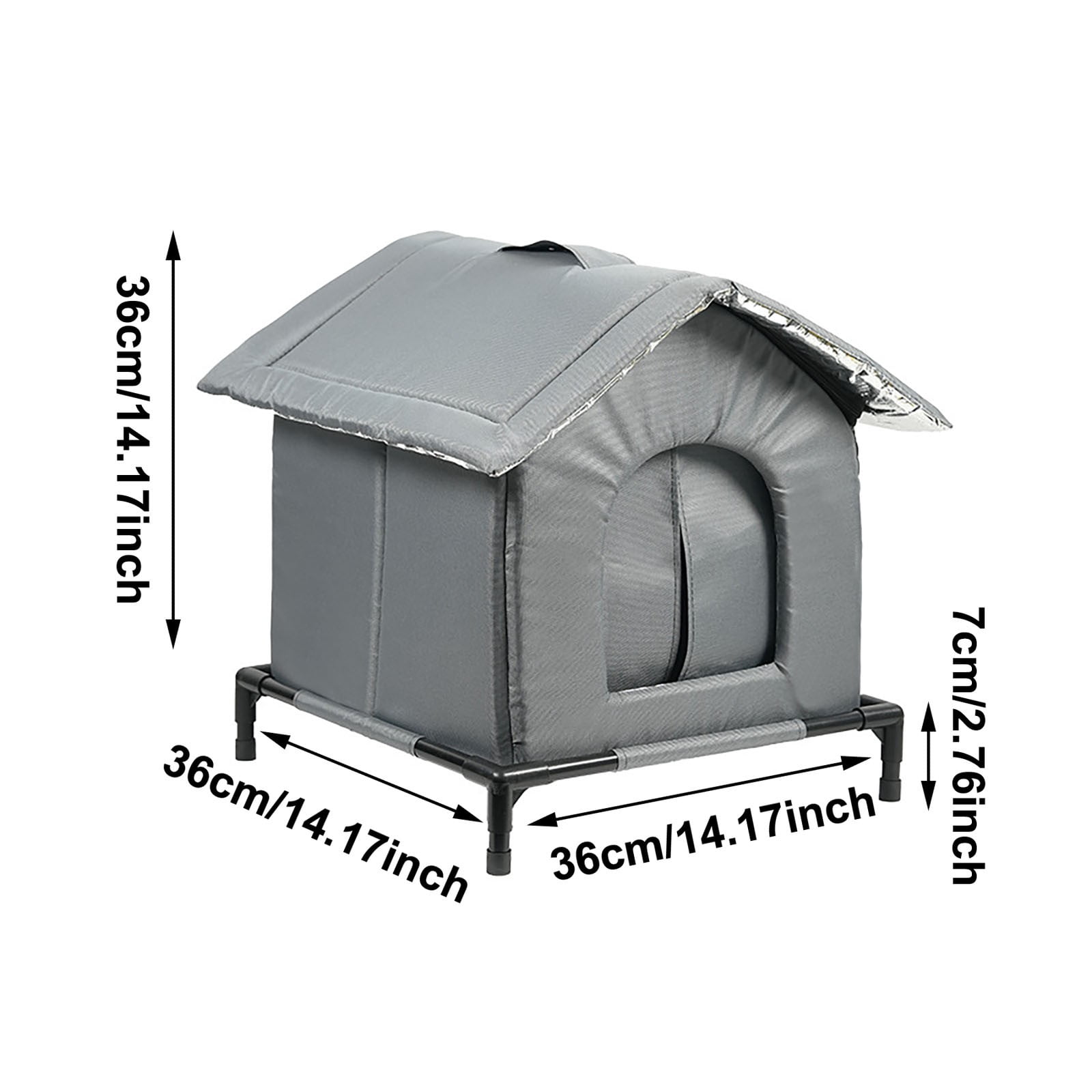 Outdoor Cat Kennel, Cat House Outdoor Winter, Cat Kennel, Waterproof Resistant Aux, Easy to Wash Cat House for Pets Wanderingsgrange, M:36X36cm