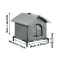 thumbnail image 3 of Outdoor Cat House for Winter, Windproof Weatherproof Shelter with Elevated Feet, Warm Insulated Cat Shelter for Stray & Outdoor Cats in Garden, Patio, Porch, and Garage, 3 of 9