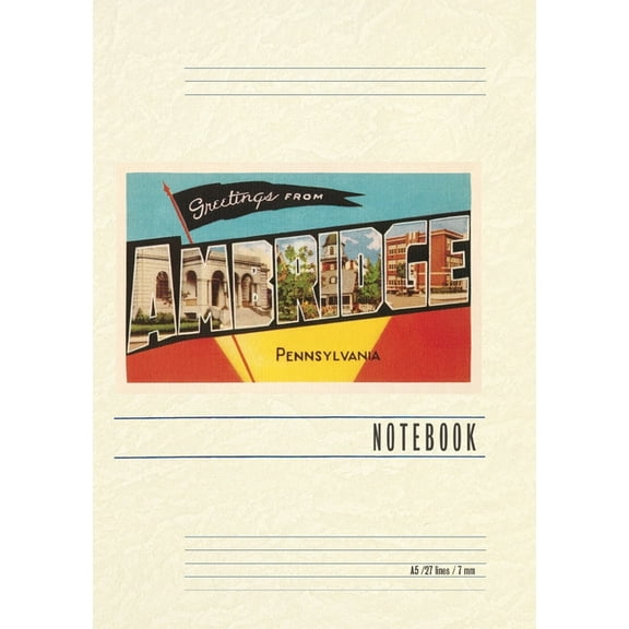 Vintage Lined Notebook Greetings from Ambridge, Pennsylvania, (Paperback)