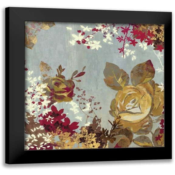 Wilson, Aimee 12x12 Black Modern Framed Museum Art Print Titled - Golden Roses II