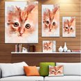 thumbnail image 3 of Red Watercolor Kitten Sketch - Animal Canvas Art Print, 3 of 4