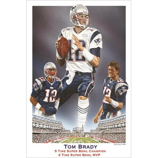 New England Patriots 6-Time Super Bowl Champions 34.25'' x 35