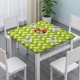 thumbnail image 3 of Yellow Lemon Fruit Slices Green Pattern Square Fitted Tablecloth with Elastic Edge,Square Table Cover,Washable Elastic Table Cover for Home Kitchen Party Decor 36"x36", 3 of 6