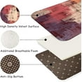 thumbnail image 4 of 2 Pieces Kitchen Rugs, Abstract Anti Fatigue Non Slip Foam Cushioned Burgundy Red Yellow Comfort Art Modern Indoor Floor Mat Runner Rug Set for Laundry Office Sink Bathroom (17"x48"+17"x24"), 4 of 13