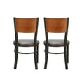 thumbnail image 3 of Linon Ervin Metal Side Chair, Set of 2, Meadium Oak Finish with Brown Faux Leather, 3 of 9
