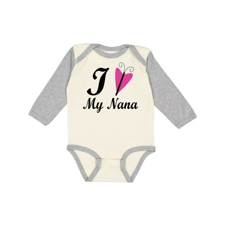 

Inktastic I Love My Nana girls Girls Long Sleeve Baby Bodysuit