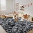 thumbnail image 4 of Janvonne 6x9 Fluffy Area Rug for Living Room Bedroom, Modern Shaggy Carpets Fuzzy Rug for Teens Dorm Bedside Home Decor Aesthetic, Heavy Duty Non Slip, Zebra Print, 4 of 8