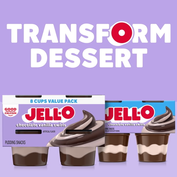 Jell-O Swirls Pudding 8ct | Pudding cups for supermarkets