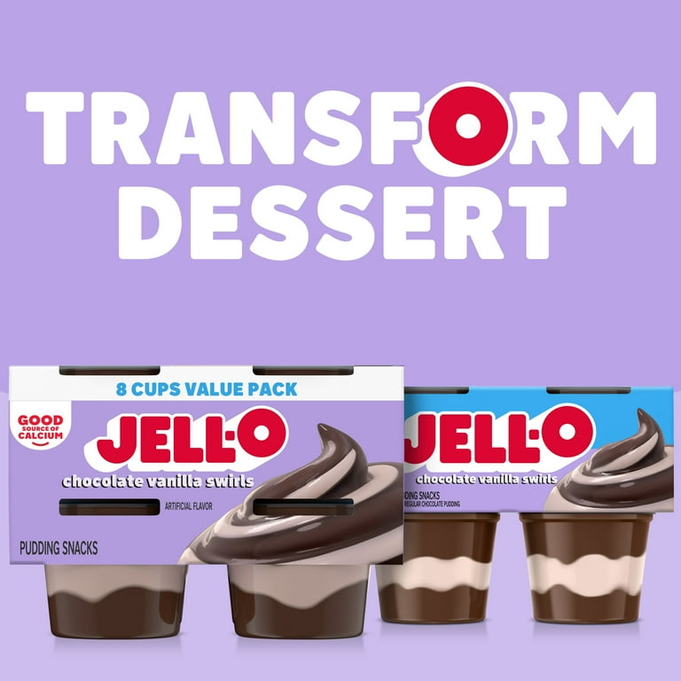 Jell-O Original Multipack Chocolate Vanilla Swirls Pudding Cups