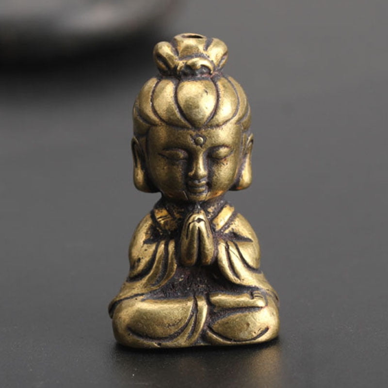 Details about   Mini Buddha Guanyin Home Figurine Solid Brass Statue Office Desk Decor Ornament 