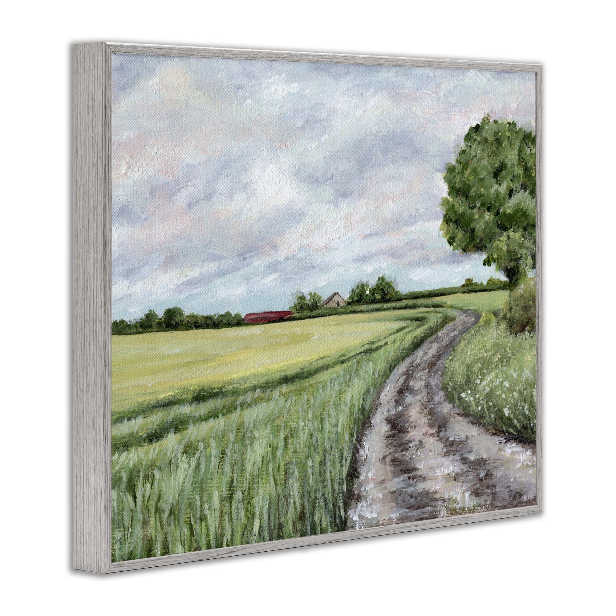 Winding Country Roads Gray Framed Giclee Art, design by Leah Noel Art