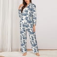 thumbnail image 6 of Salouo Vintage Floral 1 Pattern Women's Pajamas Set Long Sleeve Button Down Sleepwear Soft Pj Lounge Sets for women 2 Piece Pjs Set with Long Pants -X-Large, 6 of 8