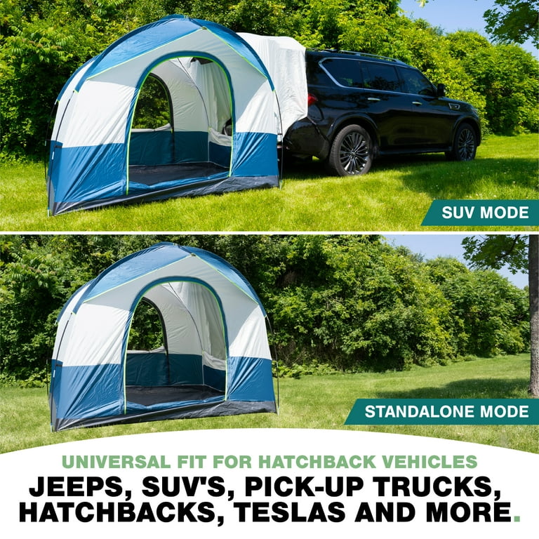 Universal SUV Camping Tent with Large Awning, Waterproof Car Tent, Up to  4-Person Sleeping Capacity Camping Accessories, Easy Setup for Backpacking