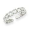 14K White Gold Polished Cut Out Hearts Toe Ring