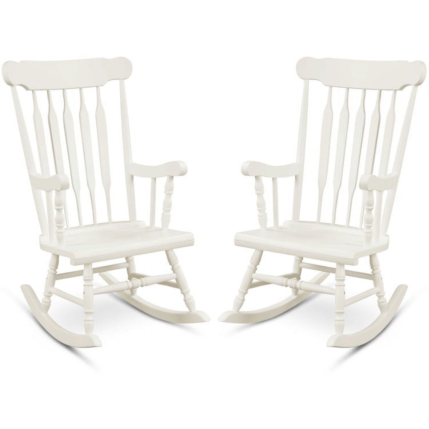 Aimee Lii Outdoor Rocking Chair, Patio Rocker Chair for Lawn, Porch, Backyard, Indoor and Garden, Retro styling, White