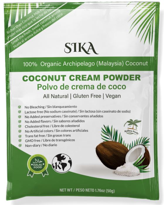 SIKA Coconut Cream Milk Powder Vegan, 100 Malaysia Coconut, Organic, 1