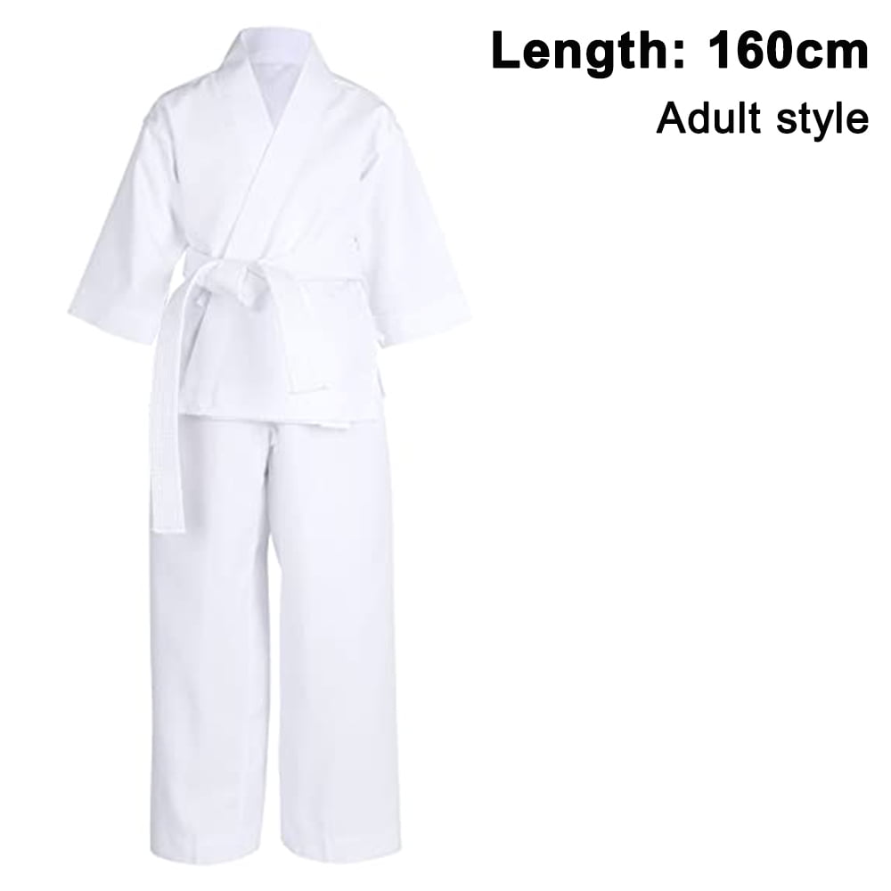 White Kids Adult Karate Suit Karate Uniform Martial art Free White Belt All Size 