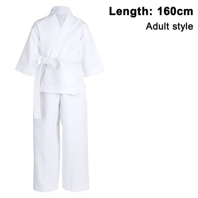Karate Uniform with Free Belt, White Karate Gi for Kids & Adult Size