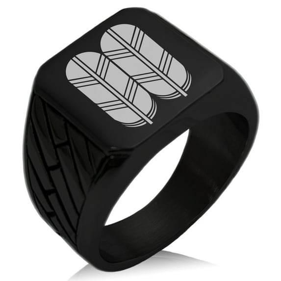 Stainless Steel Kikuchi Samurai Crest Geometric Pattern Biker Style Polished Ring