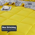 thumbnail image 4 of HIG Reversible Lightweight Comforter - All Season Down Alternative Comforter King Summer Duvet Insert Yellow Quilted Bedding Comforters with Corner Tabs King/Cal.King Size Yellow/Light Grey, 4 of 9