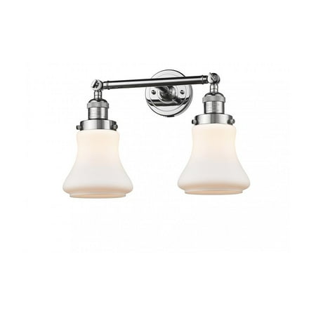

Polished Chrome Tone Bathroom Vanity 17 Wide Steel/Cast Brass/Glass Medium Base LED 2 Light Fixture