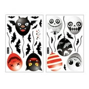 LYU 2Pcs/4Pcs Glass Decal Witch Ghost Bat Festive Exquisite Decorative PVC Halloween Pumpkin Window Stickers Party Supplies
