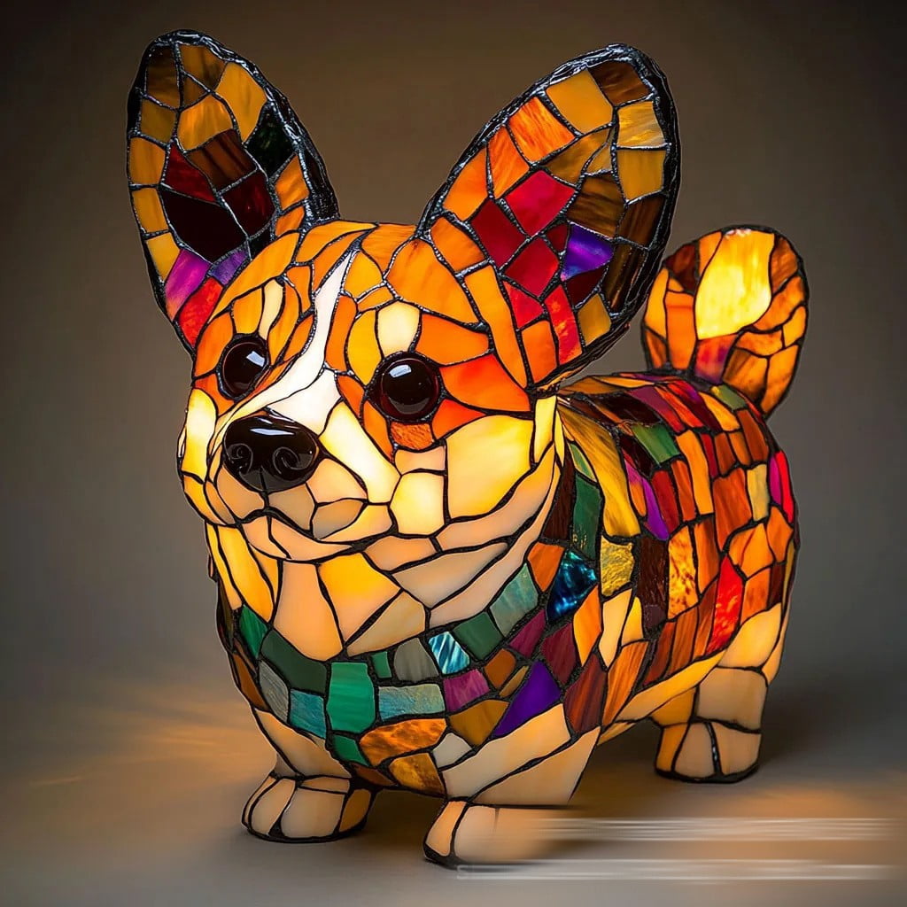 3D Animal Table Lamp, Retro Stained Animal Night Light Lamp, Cute Resin Animal Lamps for Living Room, Bedroom