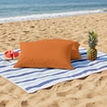 thumbnail image 4 of 2 Pack Outdoor Waterproof Throw Pillow Covers,Solid Art Minimalist Pure Orange Decorative Rectangle Patio Pillowcases for Chair Couch Sofa 20x12in, 4 of 9