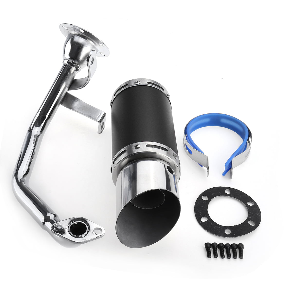 Black Perfomance Racing Exhaust Muffler Pipe GY6 125cc 150cc Scooter Moped New 