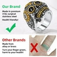 thumbnail image 6 of KeyStyle Skull Rings for Men Women Stainless Steel Statement Ring Vintage Biker Skeleton Gothic Ring Halloween Jewelry Party Gift for Boyfriend, 6 of 9