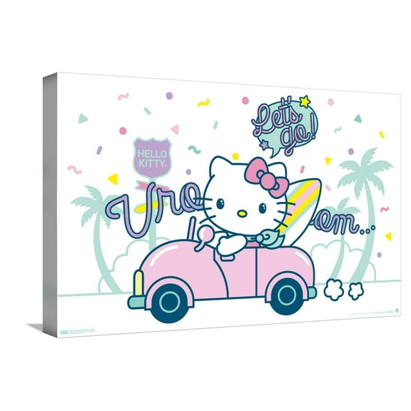 Hello Kitty: 20 Kawaii Vacation - Let's Go Canvas Wall Poster, 14.725" x 22.375"