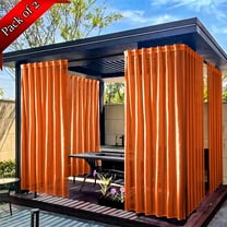Xhegex Waterproof Outdoor Curtains for Patio, Light Filtering Privacy Weatherproof Grommet Outside Curtains for Porch, Pergola, Cabana, 2 Panels, 52W x 84L inch, Orange