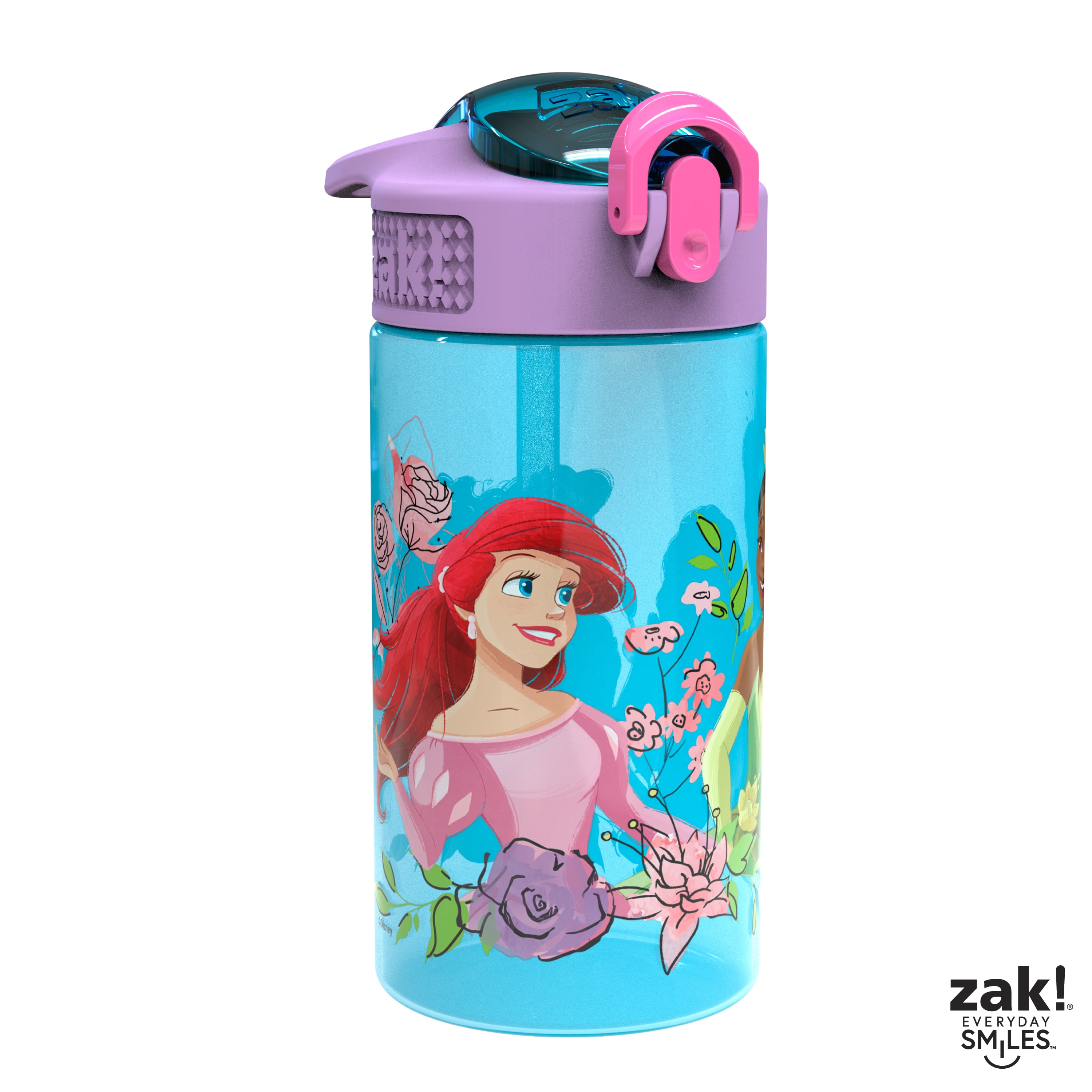 Zak Designs 2pc 16 oz Disney Kids Water Bottle Plastic with Flip Straw  Spout Cover and Carry Handle, Disney Mickey Mouse Street Beach