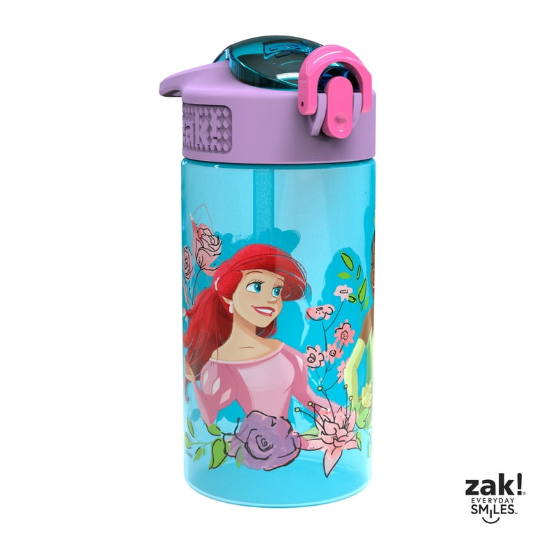 Zak 16 oz Disney Kids Water Bottle Plastic with Easy-Open Little Mermaid  Tiana
