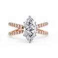 thumbnail image 2 of IGI Certified Lab Grown Diamond Engagement Ring | Center 10x5mm Marquise Cut Split Shank Solitaire Wedding Anniversary Rings For Women 18k Solid Rose Gold | F-G, VS-SI Quality (1.15 Ctw) Ring Size-7.5, 2 of 7