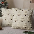 thumbnail image 2 of Set of 2 Christmas Tree Pillow Covers, 18x18 inch Christmas Decoration Soft Plush Faux Fur Throw Pillows for Bedroom Sofa Holiday Festivals Winter Home Decor, 2 of 5