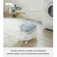 thumbnail image 5 of Yamazaki Home Rolling Wire Basket, Steel and Wood, 14.5 gallons, 55L, Holds 17.6 lbs, 5 of 8