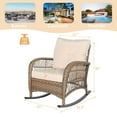 thumbnail image 6 of W WARMHOL Outdoor Wicker Rocking Chair with Thickened Cushions, All-Weather Rattan Patio Rocking Chairs, Rocker Wicker Chair for Porch Garden & Backyard, Beige, 6 of 14