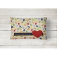 thumbnail image 2 of Carolines Treasures SB3054PW1216 Dogs leave pawprints on your heart Canvas Fabric Decorative Pillow 12H x16W, 2 of 3