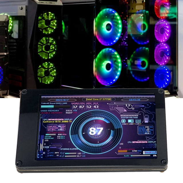 Monitor De Temperatura De Computadora, Ahorro De Energía, Soporte Para Múltiples Sistemas, Tema De Bricolaje, Panel De Sensor De PC De 3,5 Pulgadas, Brillo De Pantalla
