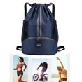 thumbnail image 4 of Qarigey Baloncesto Separación Húmeda Seca Conveniente Viaje Diario Al Aire Libre Múltiples Compartimentos Mochila Impermeable Almacenamiento Mochilas tesoro azul, 4 of 6