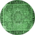 thumbnail image 1 of Ahgly Company Indoor Round Medallion Emerald Green Traditional Area Rugs, 3' Round, 1 of 4
